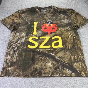 SZA Grand National Tour 2025 T Shirt Mens 2XL Green Realtree Camo Kendrick Lamar